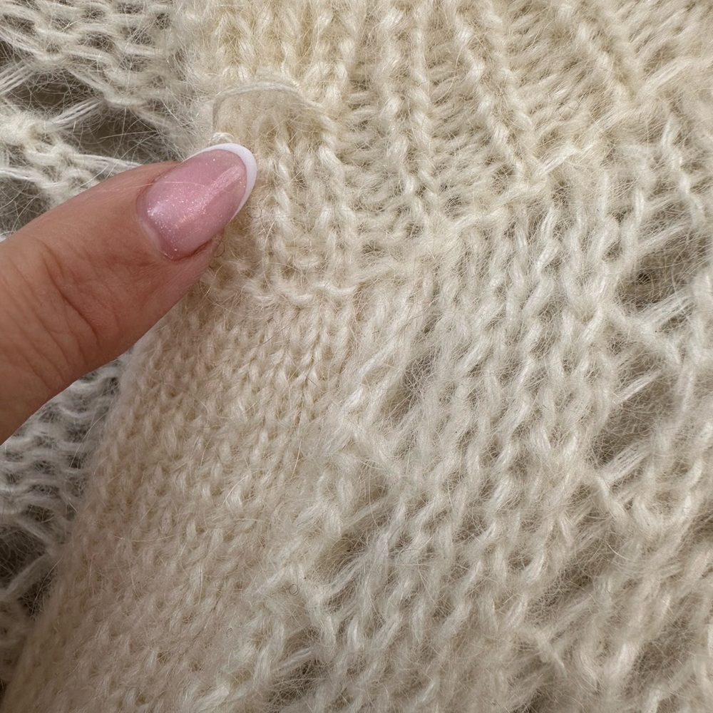 La Maille Sezane Paris Wool and Kid Mohair Cardigan - Picture 3 of 10